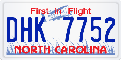 NC license plate DHK7752