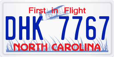 NC license plate DHK7767