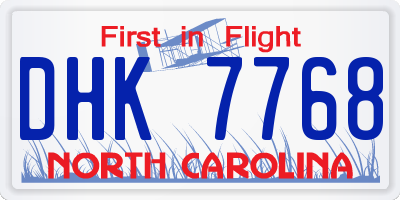 NC license plate DHK7768