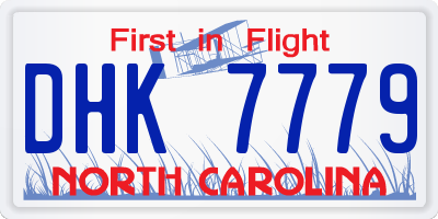 NC license plate DHK7779