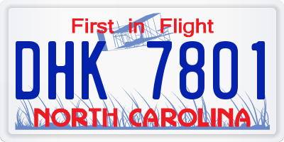NC license plate DHK7801