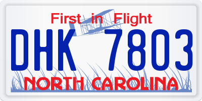 NC license plate DHK7803
