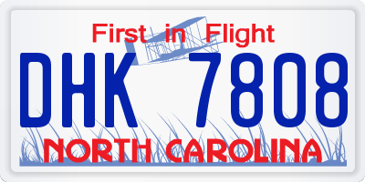 NC license plate DHK7808