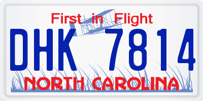 NC license plate DHK7814