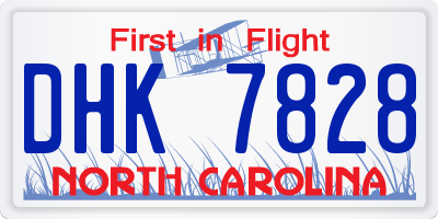 NC license plate DHK7828
