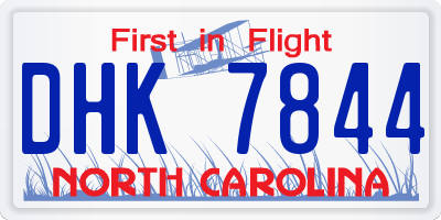 NC license plate DHK7844