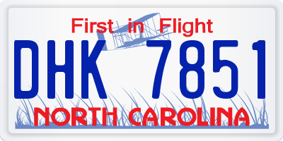 NC license plate DHK7851
