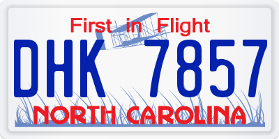 NC license plate DHK7857
