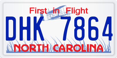 NC license plate DHK7864