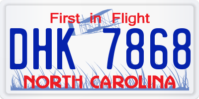 NC license plate DHK7868