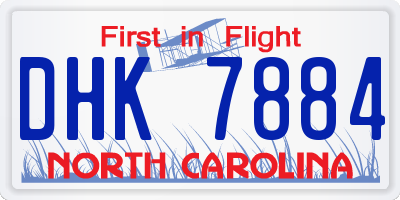 NC license plate DHK7884
