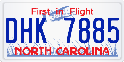 NC license plate DHK7885