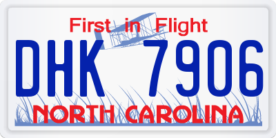 NC license plate DHK7906