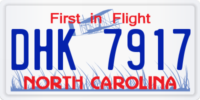 NC license plate DHK7917