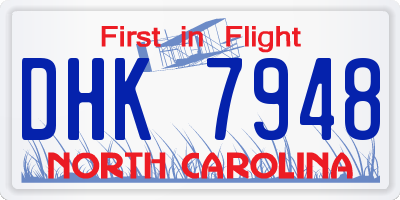 NC license plate DHK7948