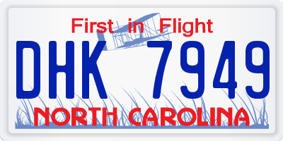 NC license plate DHK7949