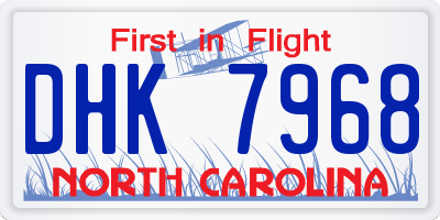 NC license plate DHK7968