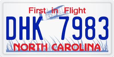 NC license plate DHK7983