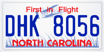 NC license plate DHK8056
