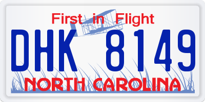 NC license plate DHK8149