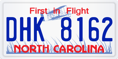 NC license plate DHK8162