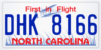 NC license plate DHK8166