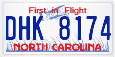 NC license plate DHK8174