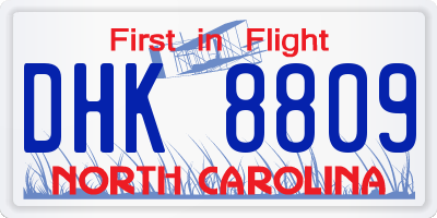 NC license plate DHK8809