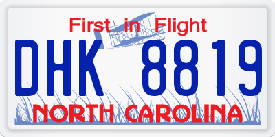 NC license plate DHK8819