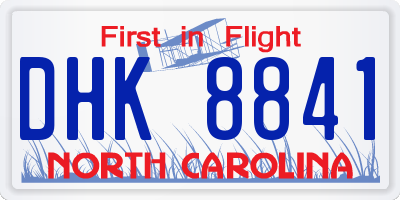 NC license plate DHK8841