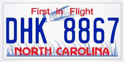 NC license plate DHK8867