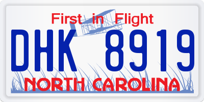 NC license plate DHK8919