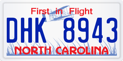 NC license plate DHK8943