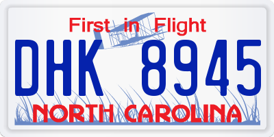 NC license plate DHK8945