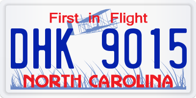 NC license plate DHK9015
