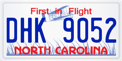 NC license plate DHK9052