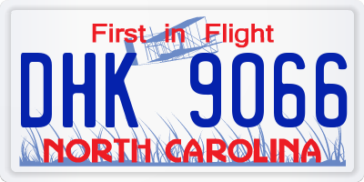NC license plate DHK9066