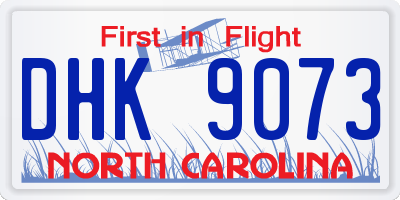 NC license plate DHK9073