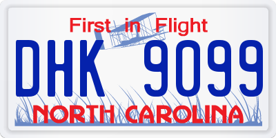 NC license plate DHK9099