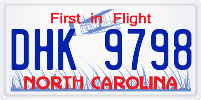 NC license plate DHK9798