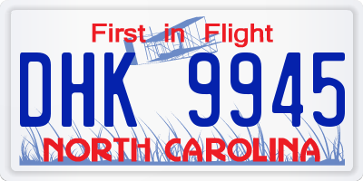 NC license plate DHK9945