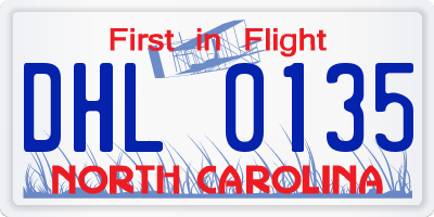NC license plate DHL0135