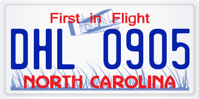 NC license plate DHL0905