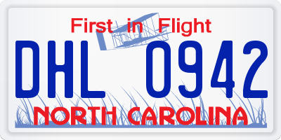 NC license plate DHL0942