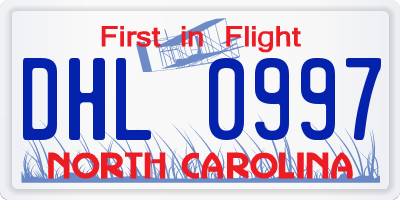NC license plate DHL0997