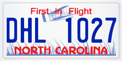 NC license plate DHL1027