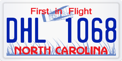 NC license plate DHL1068