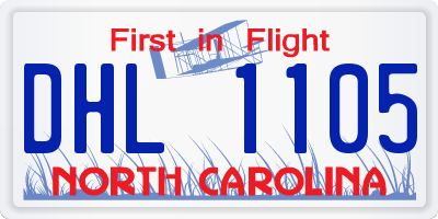 NC license plate DHL1105