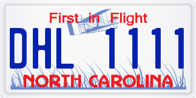 NC license plate DHL1111