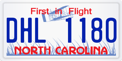 NC license plate DHL1180